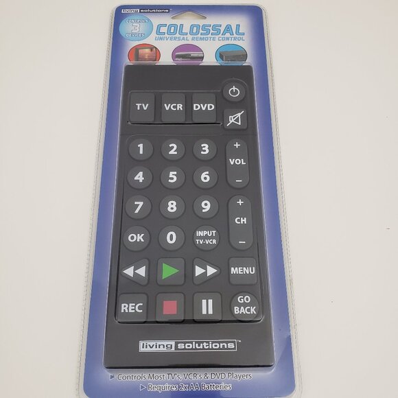 Living Solutions Colossal Universal Remote Control For TV VCR DVD New in Box - Picture 1 of 7